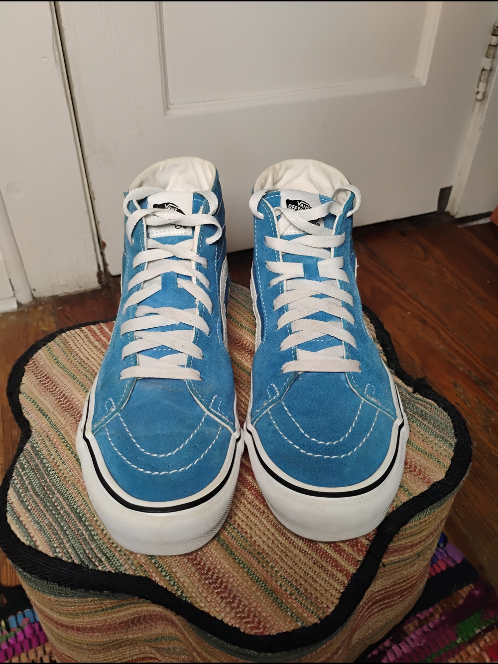 Vans Sk8-Hi Classic High Top Sneakers - Blue & White - Picture 3 of 9